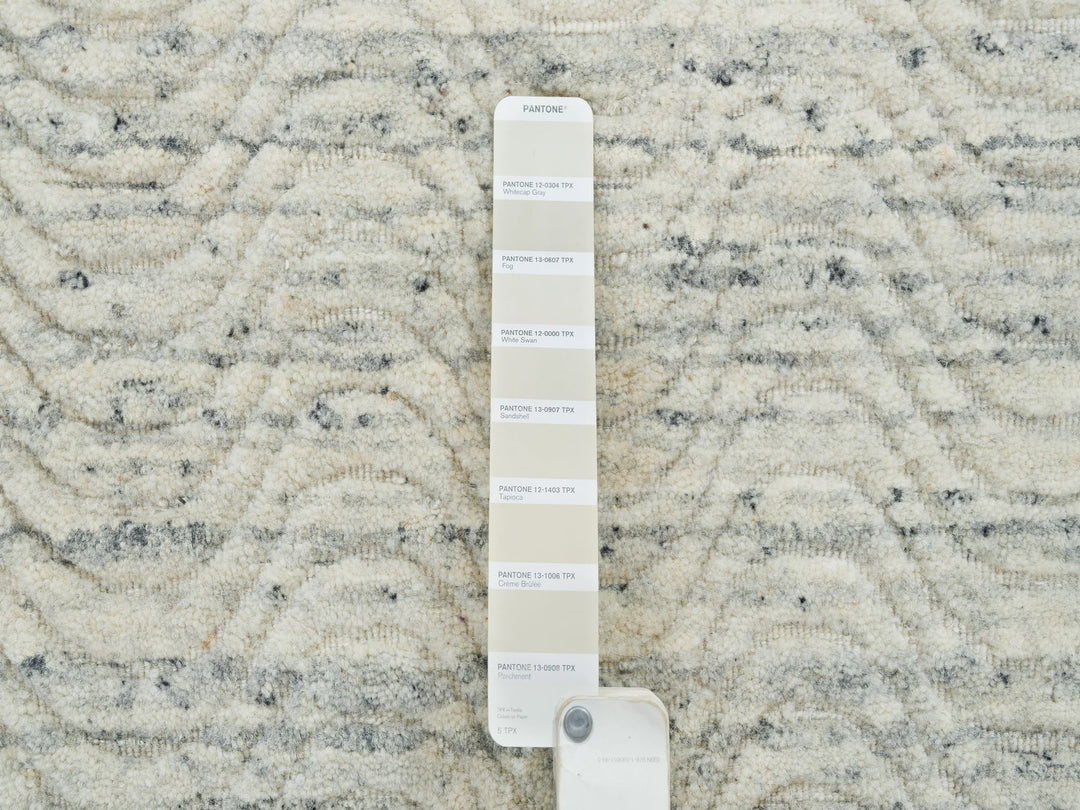 2'5" x 12'0" New Hand Loomed Beige Wool Runner Oriental Rug - MOA10265041