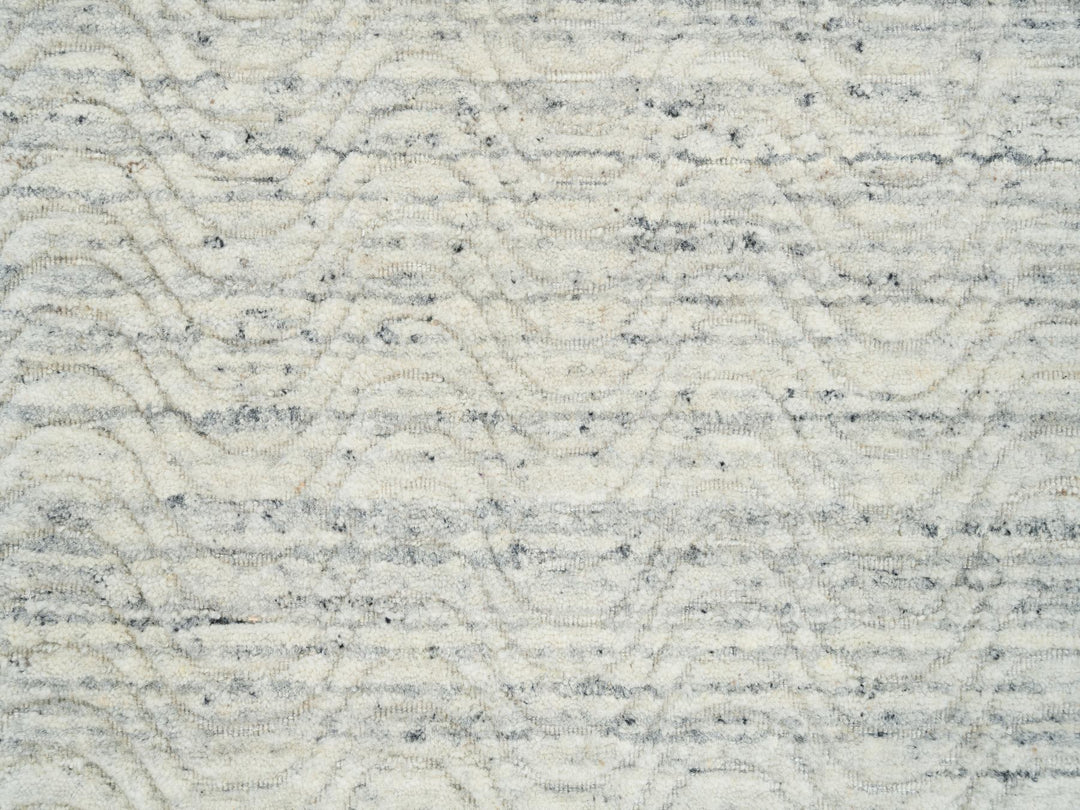 2'5" x 12'0" New Hand Loomed Beige Wool Runner Oriental Rug - MOA10265041