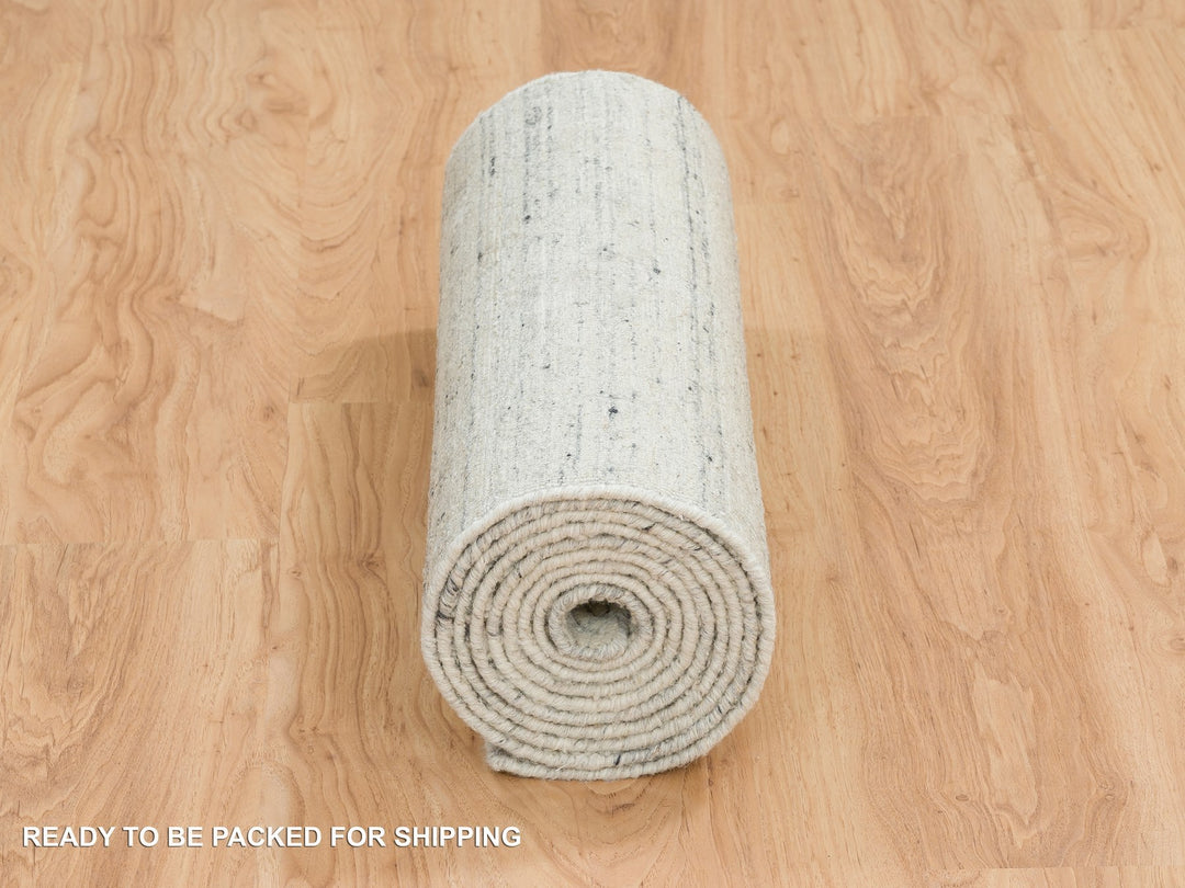 2'5" x 12'0" New Hand Loomed Beige Wool Runner Oriental Rug - MOA10265041