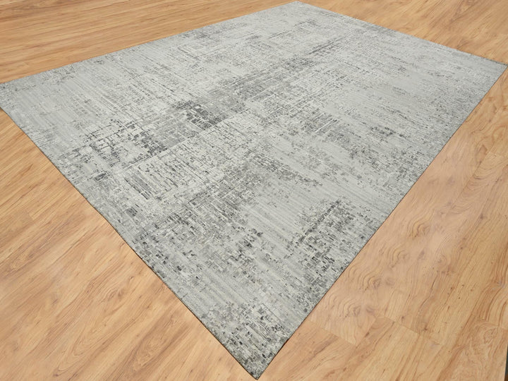 14'0" x 20'0" New Hand Knotted Grey Wool Rectangle Oriental Rug - MOA10265164