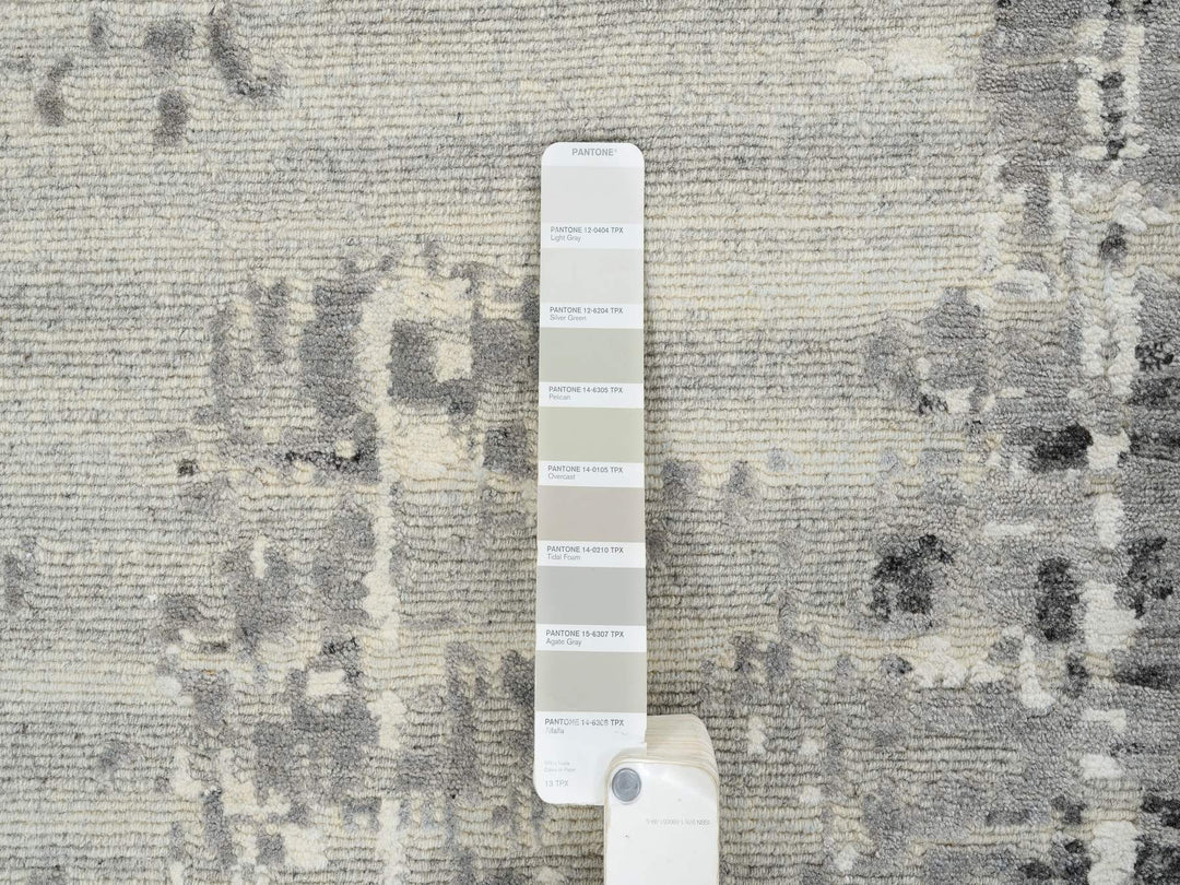 14'0" x 20'0" New Hand Knotted Grey Wool Rectangle Oriental Rug - MOA10265164