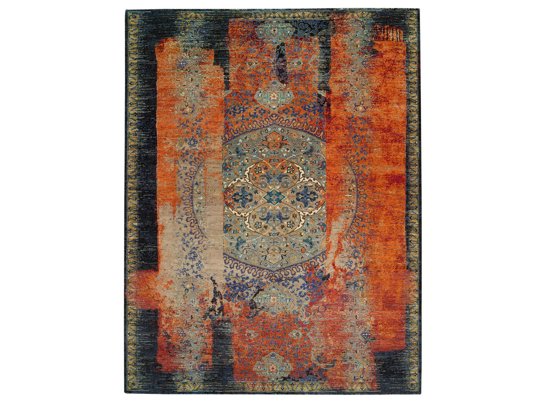 12'0" x 15'1" New Hand Knotted Red Wool Rectangle Oriental Rug - MOA10265176