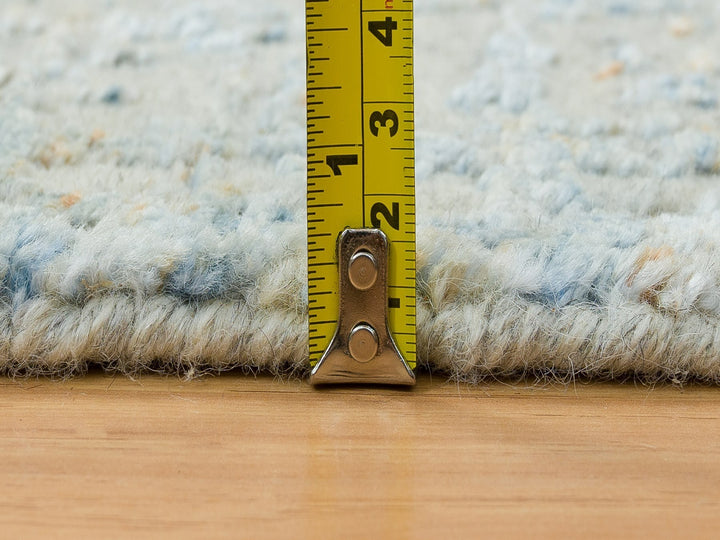 2'6" x 10'0" New Hand Loomed Grey Wool & Silk Runner Oriental Rug - MOA10265191