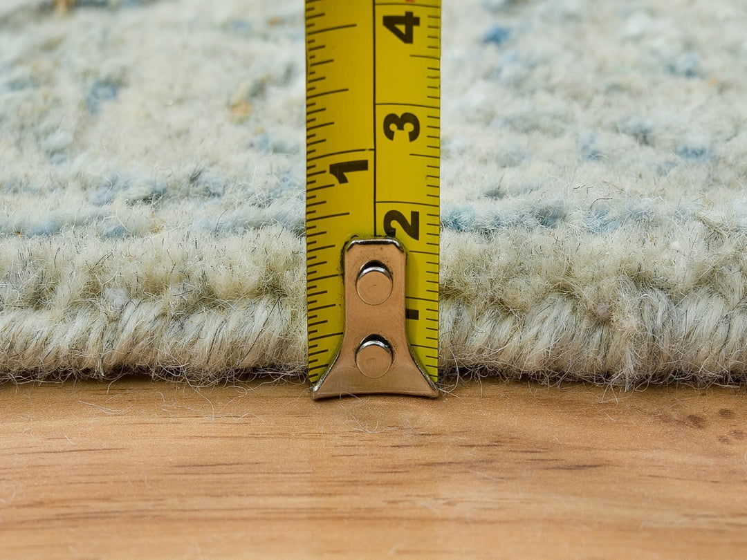 2'6" x 10'0" New Hand Loomed Blue Wool & Silk Runner Oriental Rug - MOA10265192