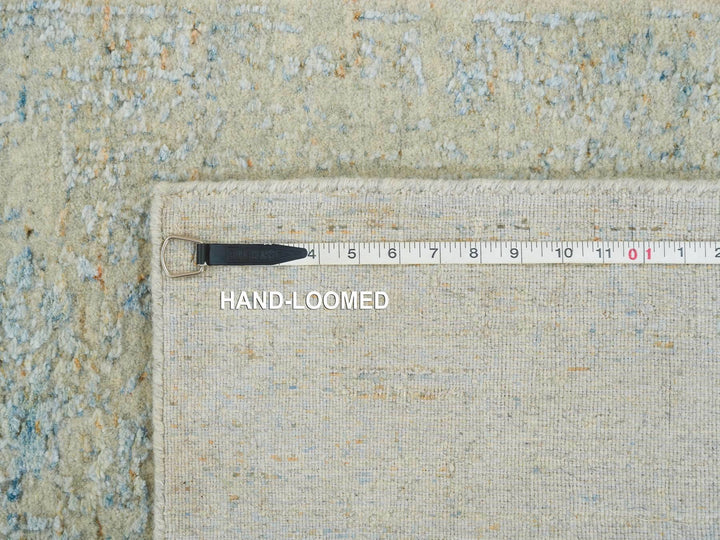 2'6" x 10'0" New Hand Loomed Blue Wool & Silk Runner Oriental Rug - MOA10265192