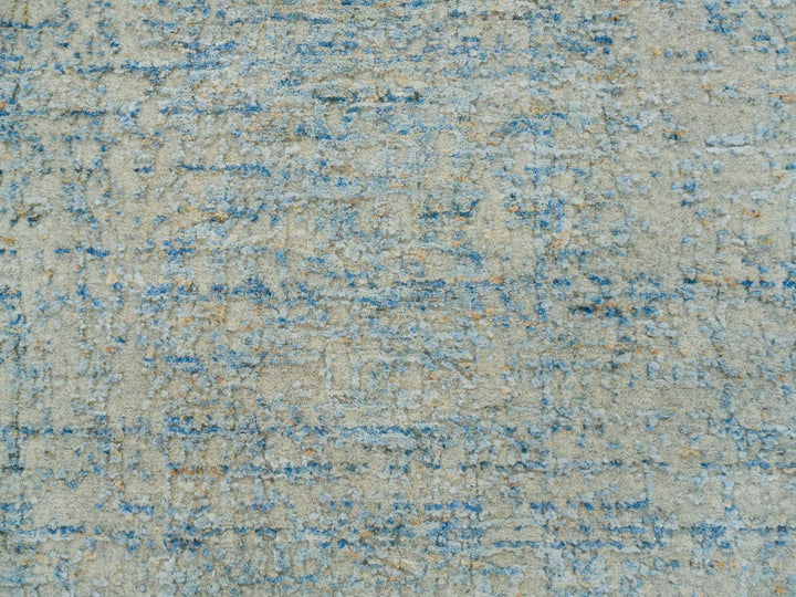 2'6" x 8'0" New Hand Loomed Grey Wool & Silk Runner Oriental Rug - MOA10265194