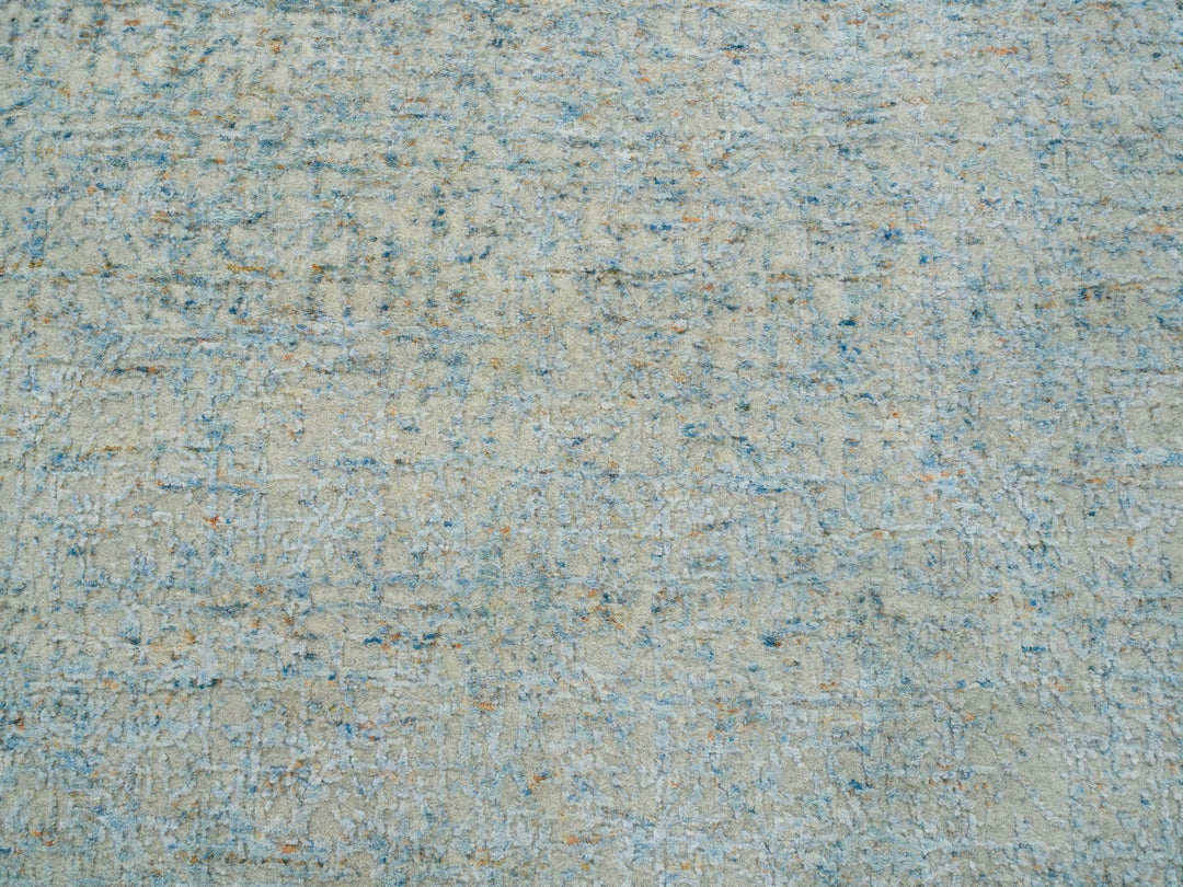 5'10" x 9'0" New Hand Loomed Grey Wool & Silk Rectangle Oriental Rug - MOA10265196