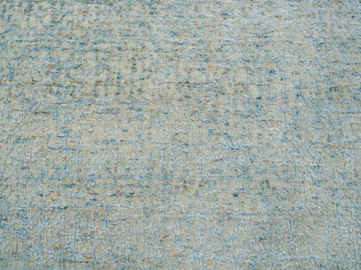 5'10" x 9'0" New Hand Loomed Grey Wool & Silk Rectangle Oriental Rug - MOA10265196