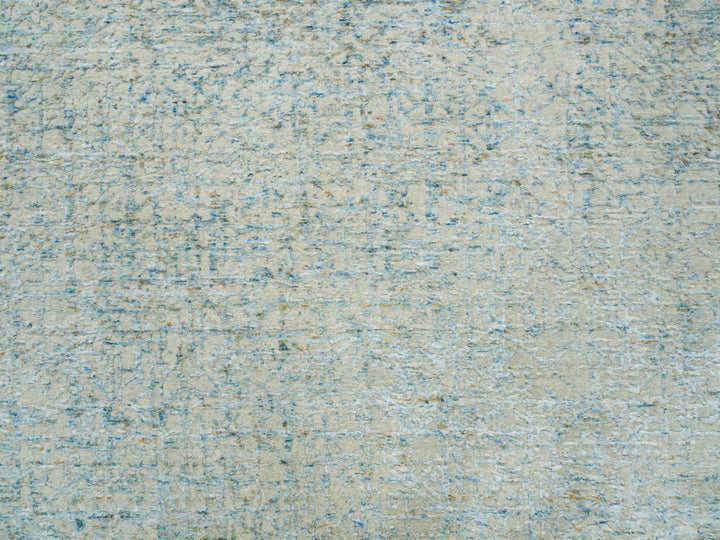 11'10" x 11'10" New Hand Loomed Grey Wool & Silk Round Oriental Rug - MOA10265222