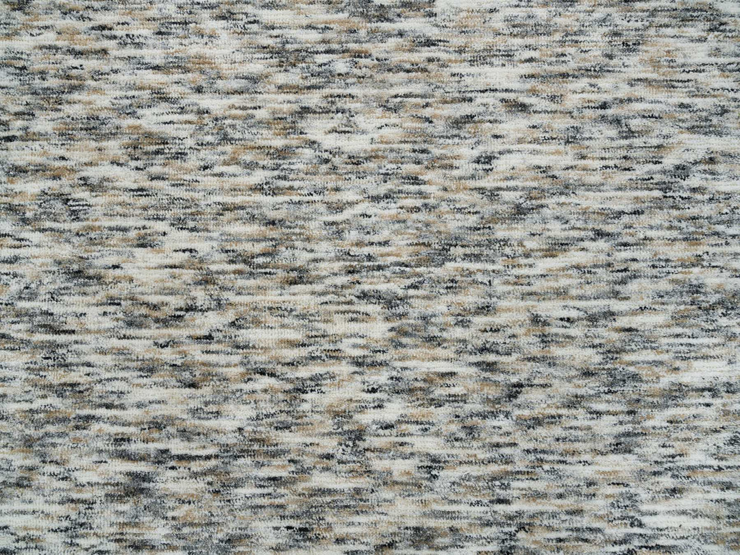 8'0" x 8'0" New Hand Loomed Beige Wool Round Oriental Rug - MOA10265226