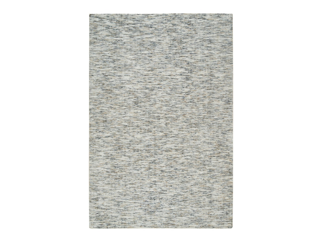 6'3" x 9'1" New Hand Loomed Beige Wool Rectangle Oriental Rug - MOA10265227