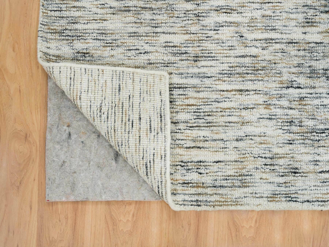 6'3" x 9'1" New Hand Loomed Beige Wool Rectangle Oriental Rug - MOA10265227