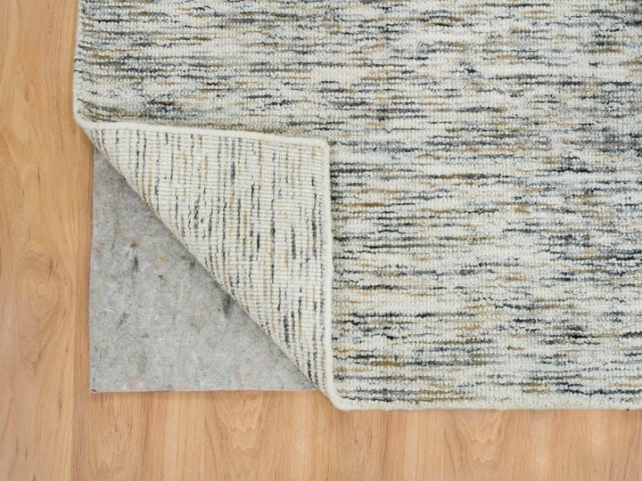 6'3" x 9'1" New Hand Loomed Beige Wool Rectangle Oriental Rug - MOA10265227