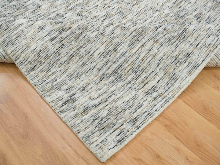 6'3" x 9'1" New Hand Loomed Beige Wool Rectangle Oriental Rug - MOA10265227