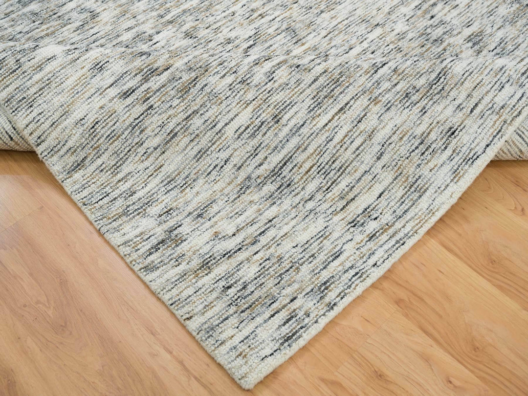 6'3" x 9'1" New Hand Loomed Beige Wool Rectangle Oriental Rug - MOA10265227