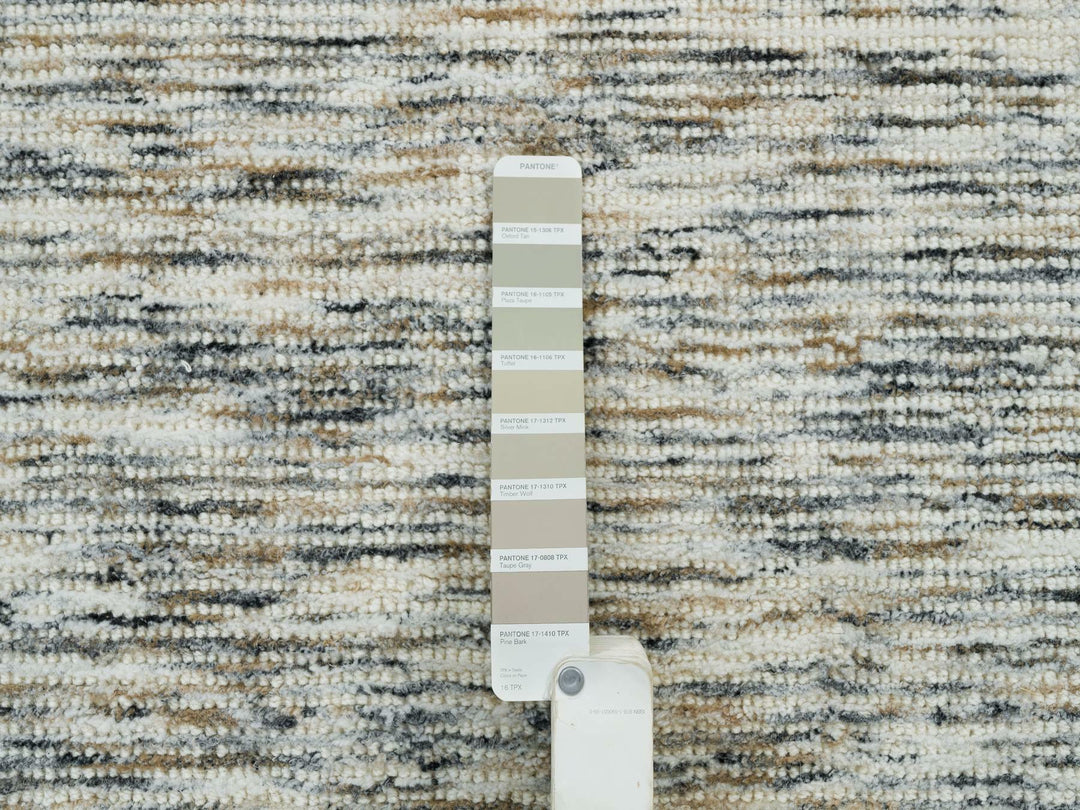 6'3" x 9'1" New Hand Loomed Beige Wool Rectangle Oriental Rug - MOA10265227