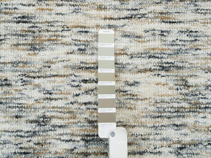 8'2" x 10'0" New Hand Loomed Beige Wool Rectangle Oriental Rug - MOA10265234