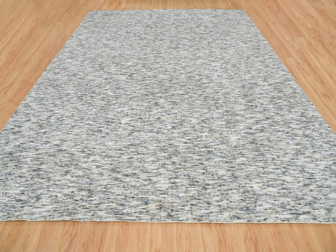 12'2" x 15'0" New Hand Loomed Beige Wool Rectangle Oriental Rug - MOA10265236