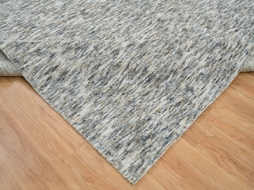 12'2" x 15'0" New Hand Loomed Beige Wool Rectangle Oriental Rug - MOA10265236