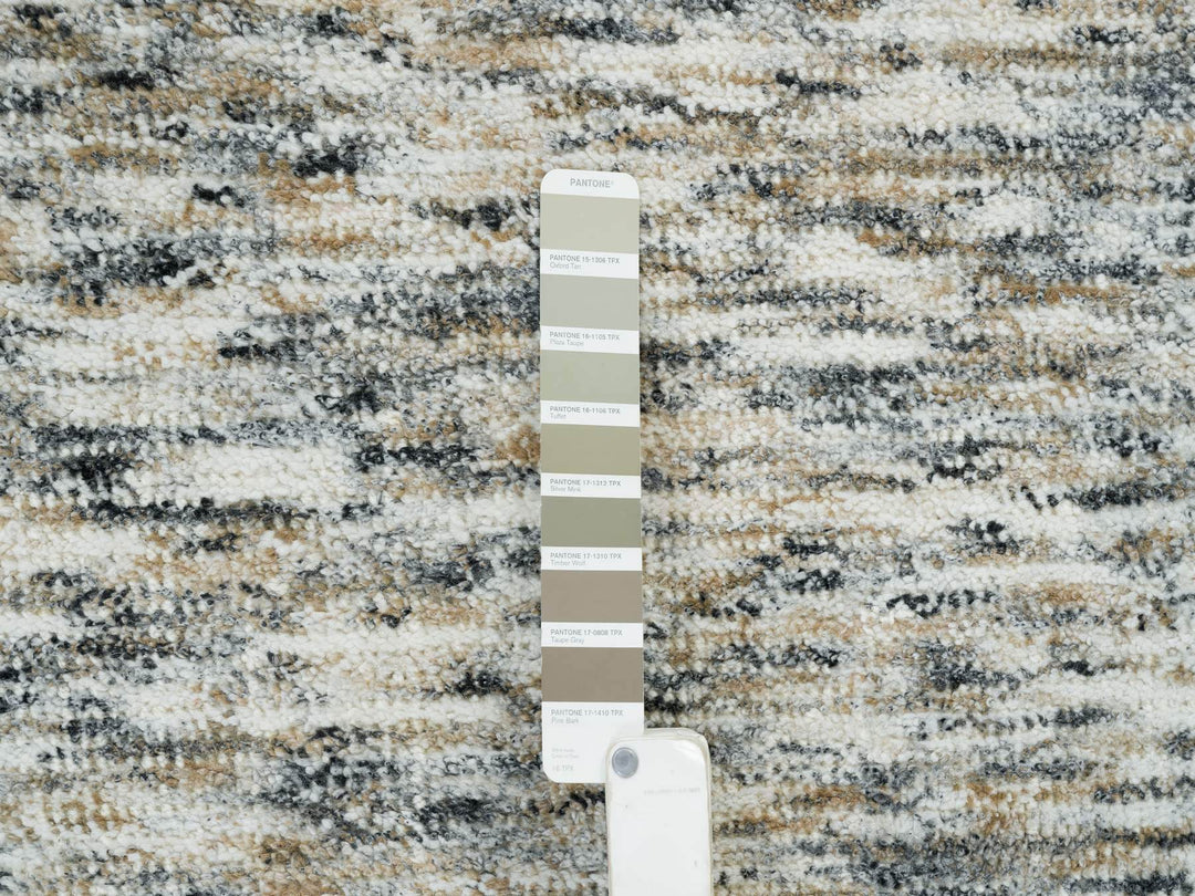 12'2" x 15'0" New Hand Loomed Beige Wool Rectangle Oriental Rug - MOA10265236