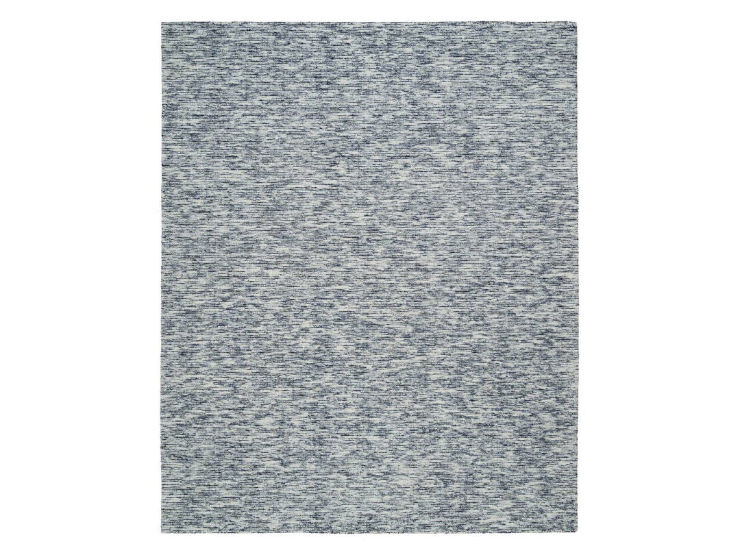 8'1" x 10'0" New Hand Loomed Blue Wool Rectangle Oriental Rug - MOA10265241