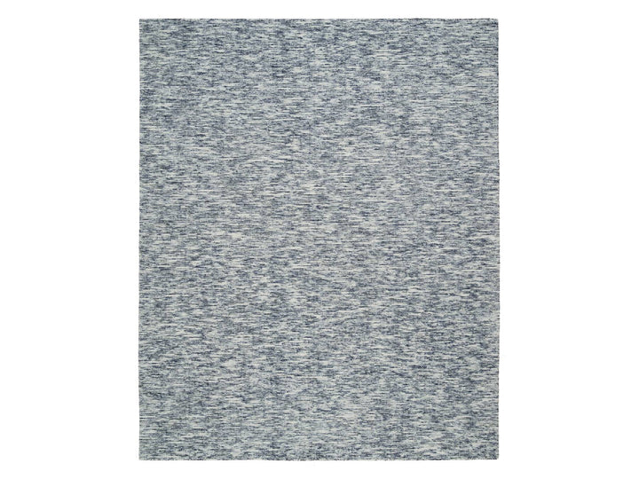 8'1" x 10'0" New Hand Loomed Blue Wool Rectangle Oriental Rug - MOA10265241