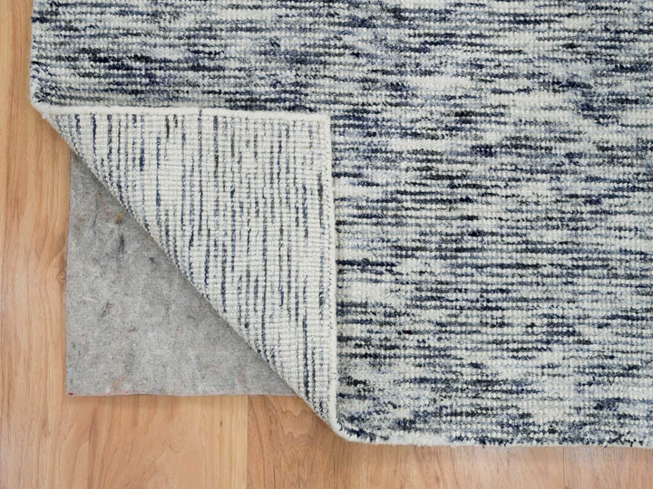 8'1" x 10'0" New Hand Loomed Blue Wool Rectangle Oriental Rug - MOA10265241