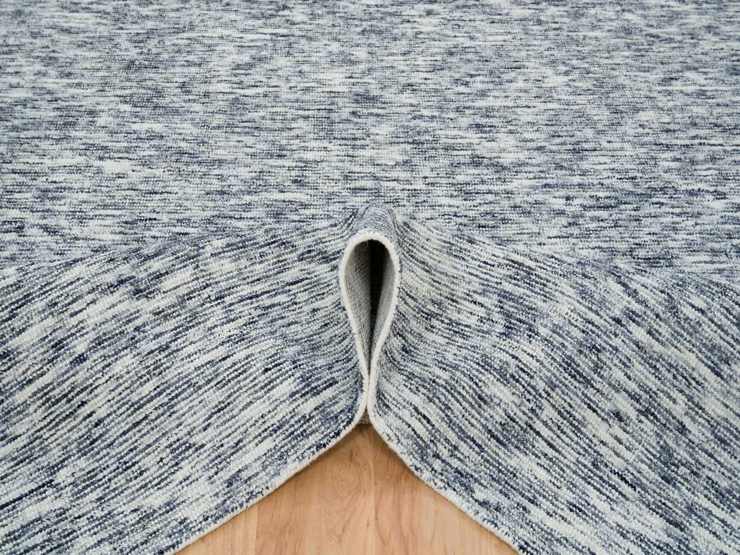 8'1" x 10'0" New Hand Loomed Blue Wool Rectangle Oriental Rug - MOA10265241