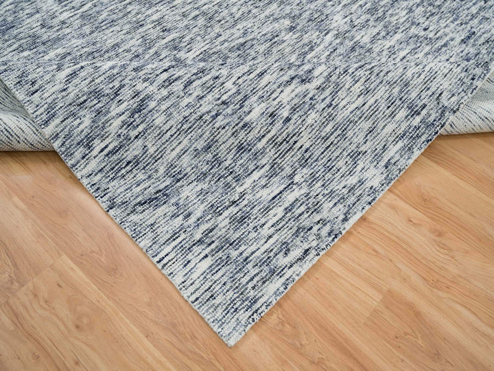 8'1" x 10'0" New Hand Loomed Blue Wool Rectangle Oriental Rug - MOA10265241