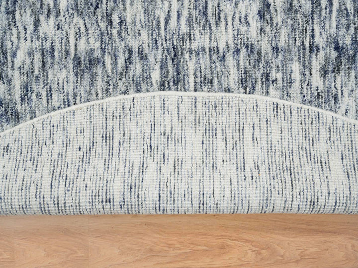 10'0" x 10'0" New Hand Loomed Blue Wool Round Oriental Rug - MOA10265242