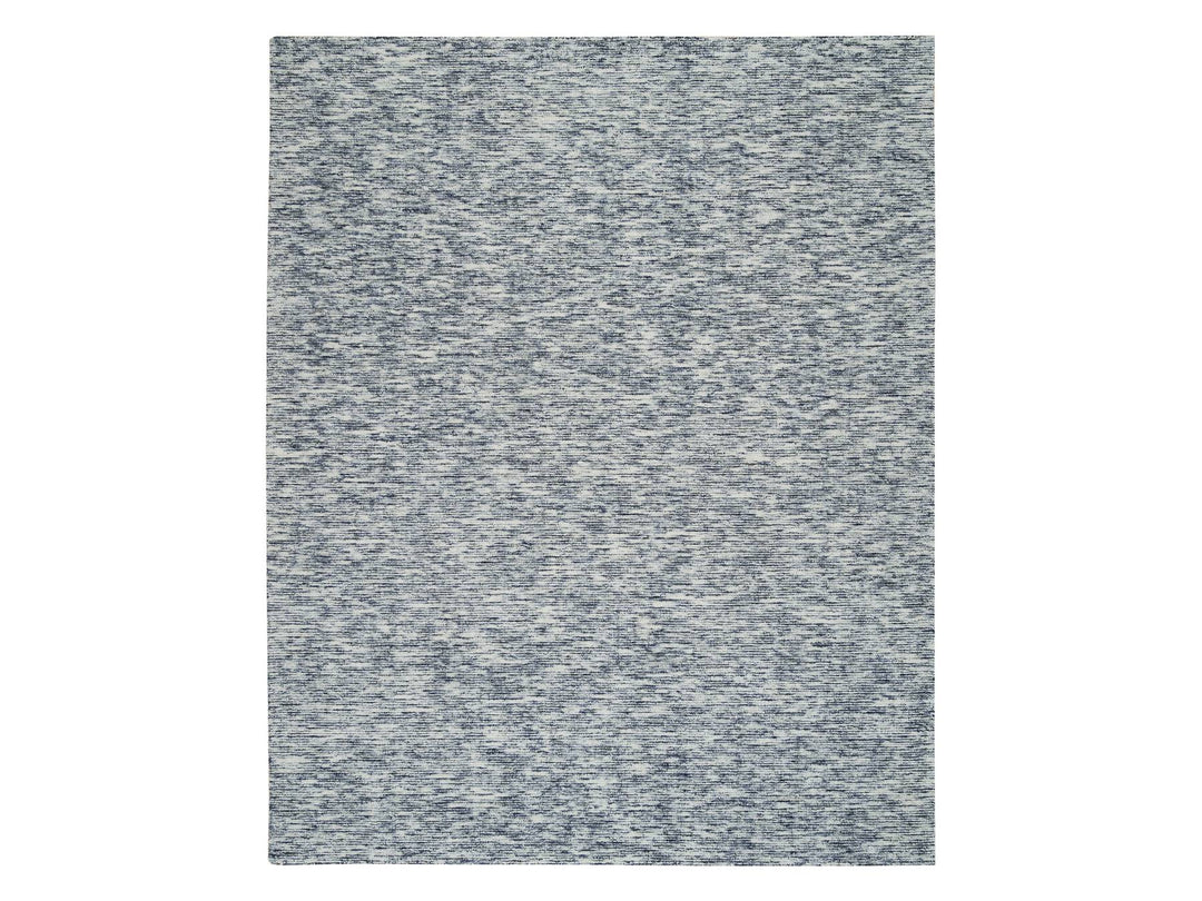 8'2" x 10'0" New Hand Loomed Blue Wool Rectangle Oriental Rug - MOA10265243