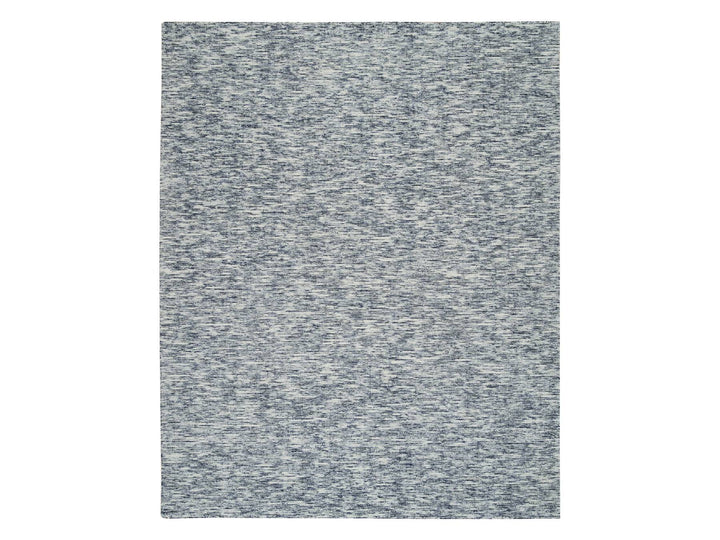 8'2" x 10'0" New Hand Loomed Blue Wool Rectangle Oriental Rug - MOA10265243