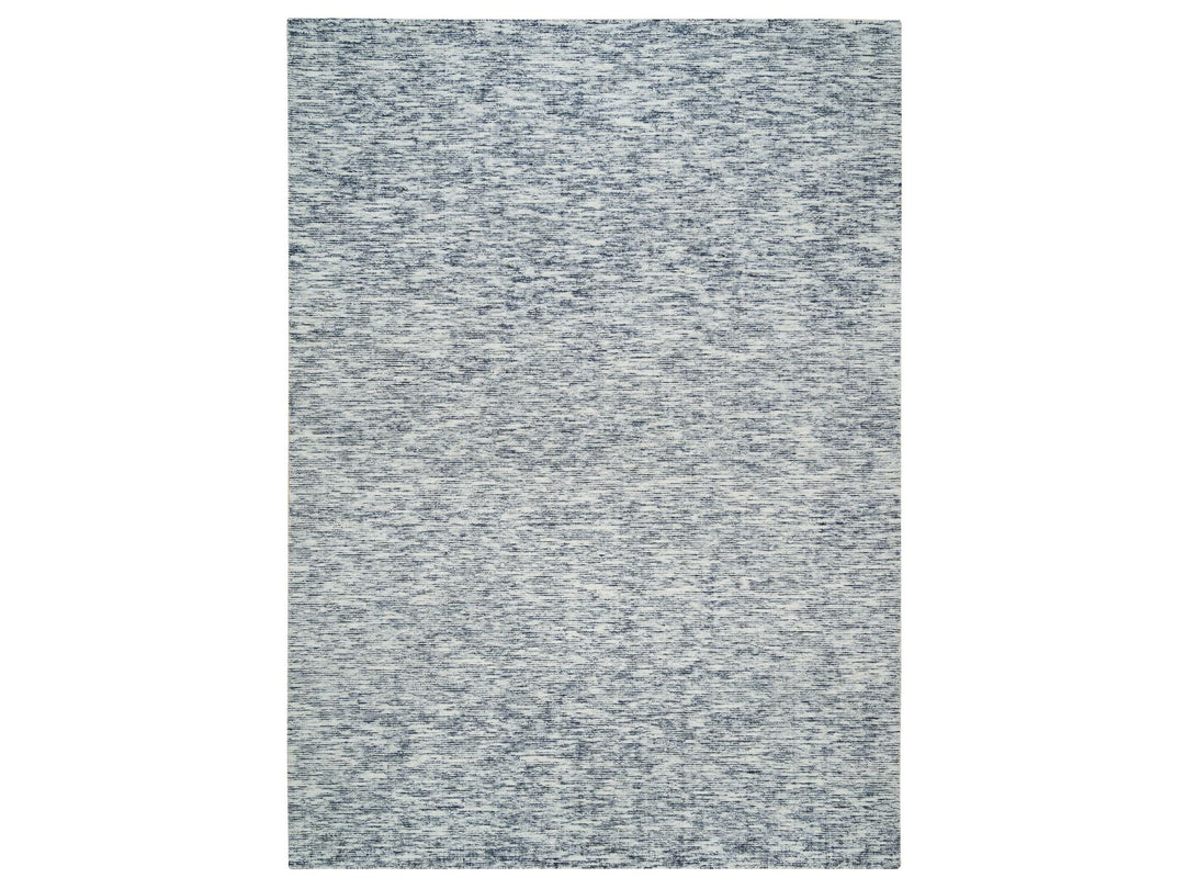 9'0" x 12'0" New Hand Loomed Blue Wool Rectangle Oriental Rug - MOA10265247