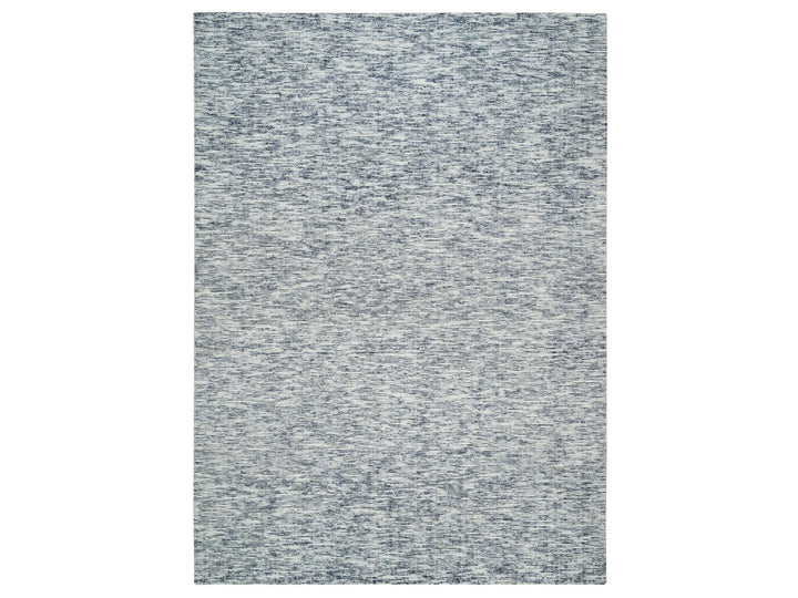 9'0" x 12'0" New Hand Loomed Blue Wool Rectangle Oriental Rug - MOA10265247