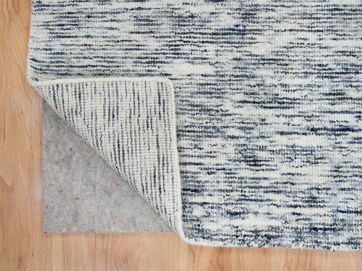 9'0" x 12'0" New Hand Loomed Blue Wool Rectangle Oriental Rug - MOA10265247