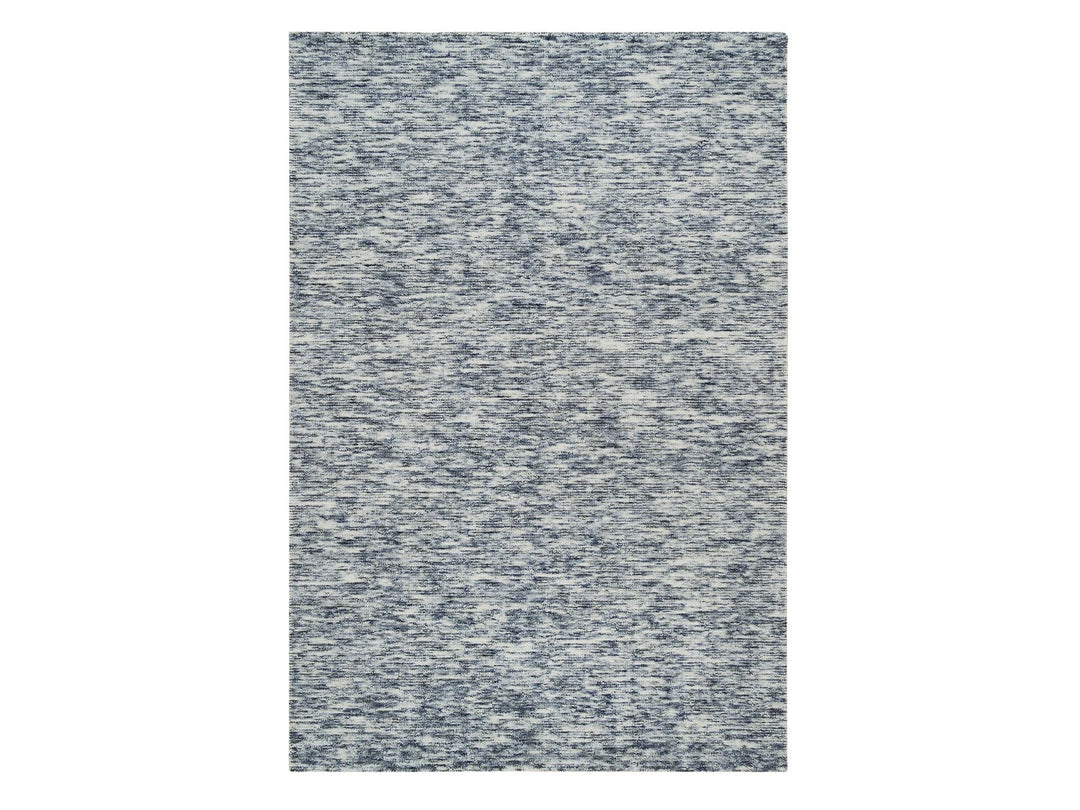 6'1" x 9'1" New Hand Loomed Blue Wool Rectangle Oriental Rug - MOA10265249