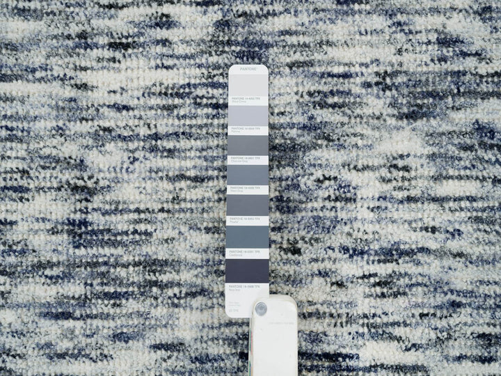 6'1" x 9'1" New Hand Loomed Blue Wool Rectangle Oriental Rug - MOA10265249