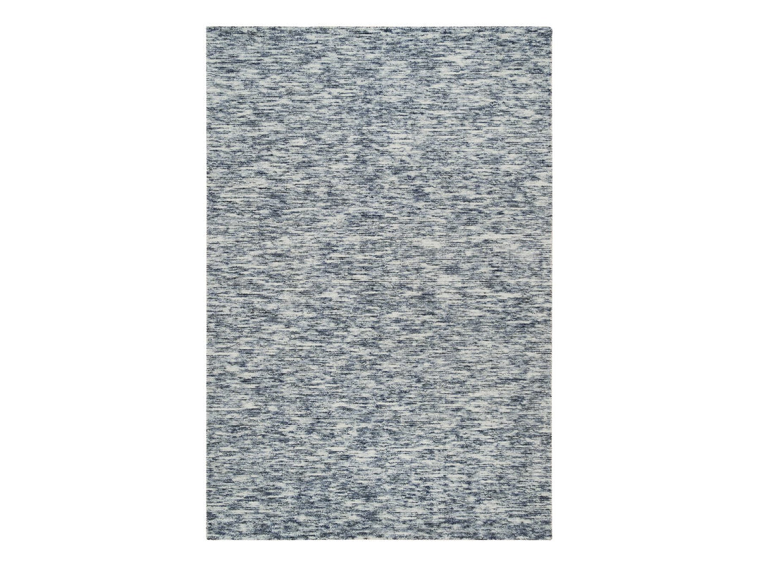 6'1" x 9'1" New Hand Loomed Blue Wool Rectangle Oriental Rug - MOA10265250