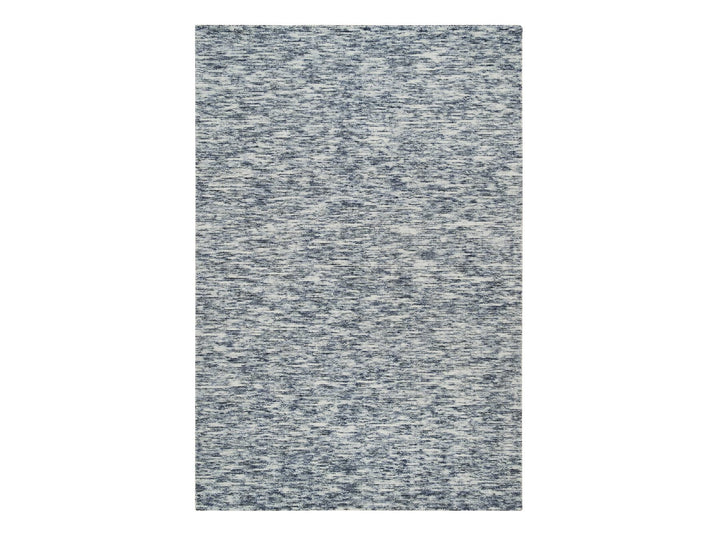 6'1" x 9'1" New Hand Loomed Blue Wool Rectangle Oriental Rug - MOA10265250