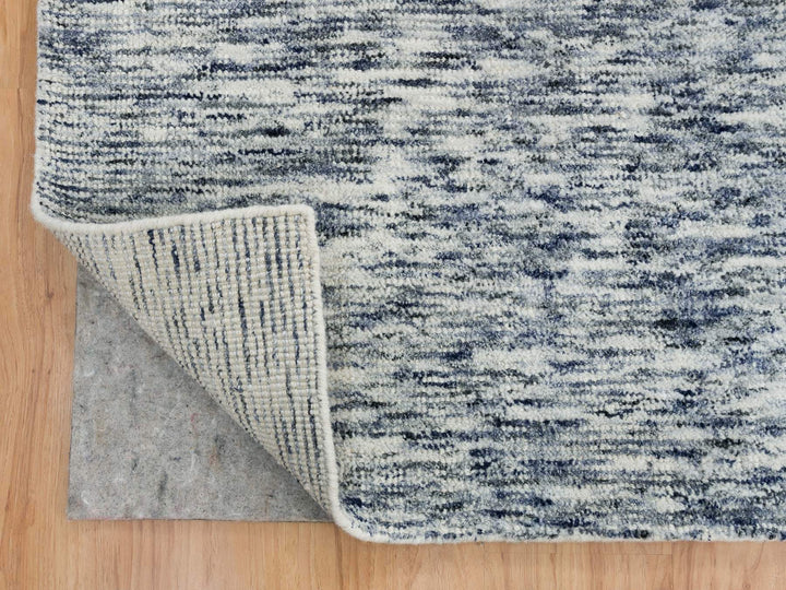 12'2" x 15'0" New Hand Loomed Blue Wool Rectangle Oriental Rug - MOA10265251