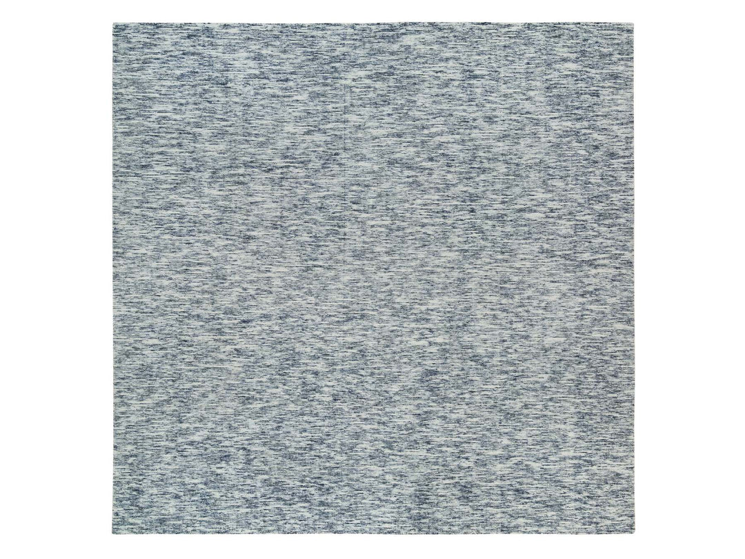 12'0" x 12'0" New Hand Loomed Blue Wool Square Oriental Rug - MOA10265252