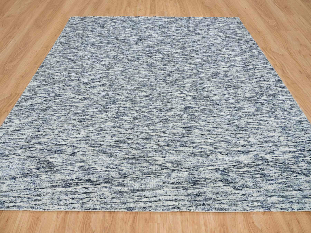 12'0" x 12'0" New Hand Loomed Blue Wool Square Oriental Rug - MOA10265252