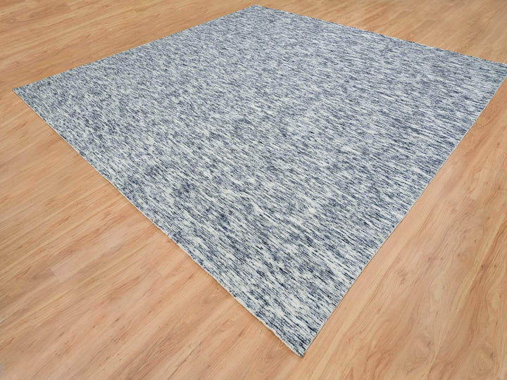 12'0" x 12'0" New Hand Loomed Blue Wool Square Oriental Rug - MOA10265252