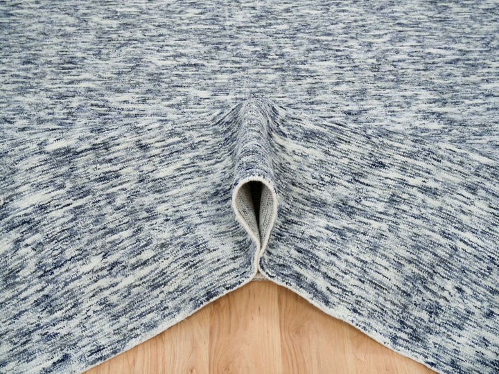 12'0" x 12'0" New Hand Loomed Blue Wool Square Oriental Rug - MOA10265252