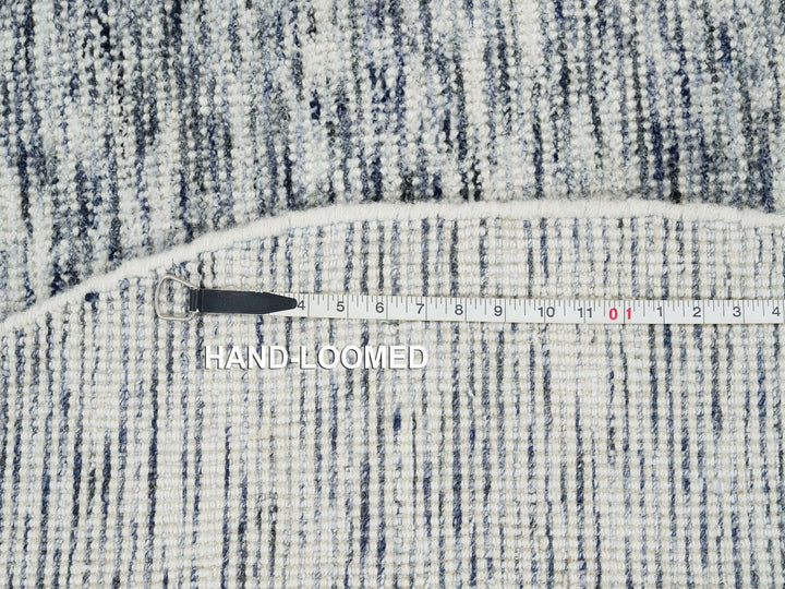 5'10" x 5'10" New Hand Loomed Blue Wool Round Oriental Rug - MOA10265253