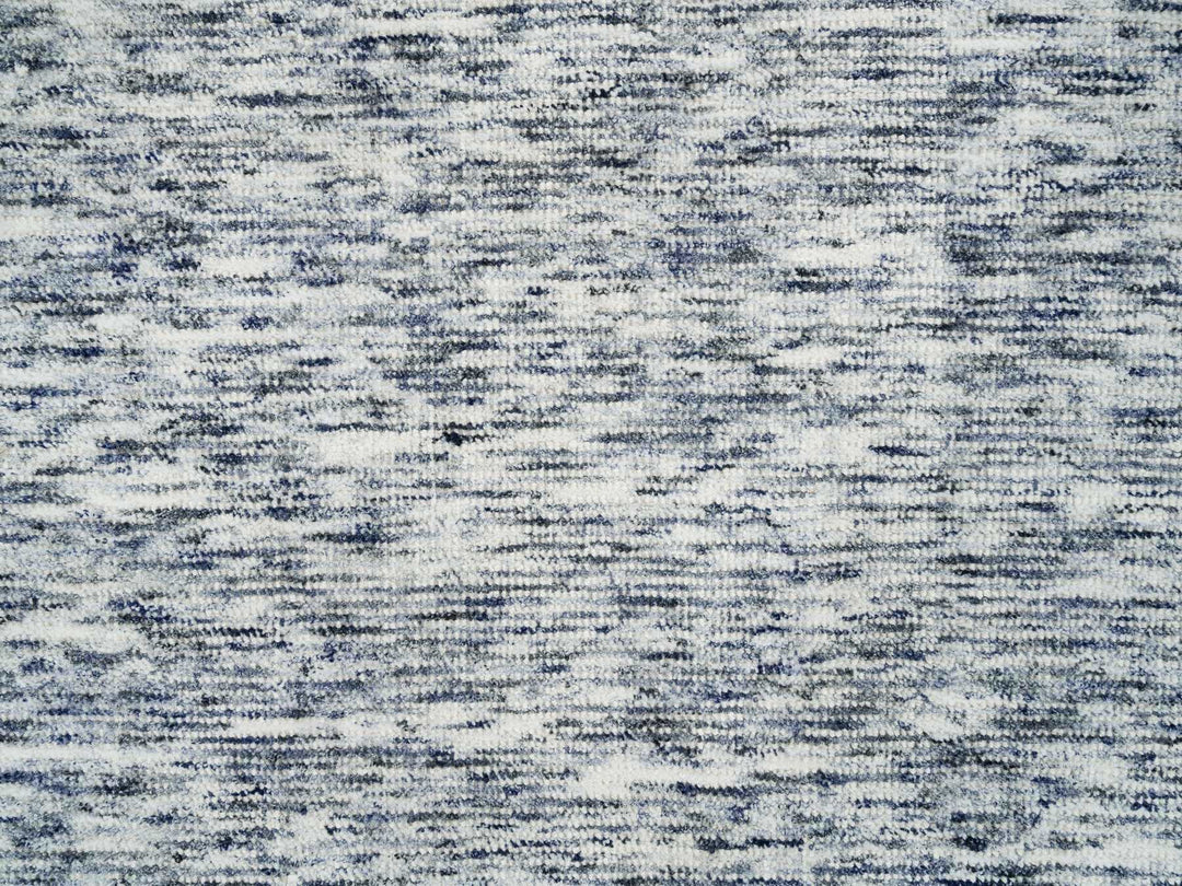 6'0" x 6'0" New Hand Loomed Blue Wool Round Oriental Rug - MOA10265254