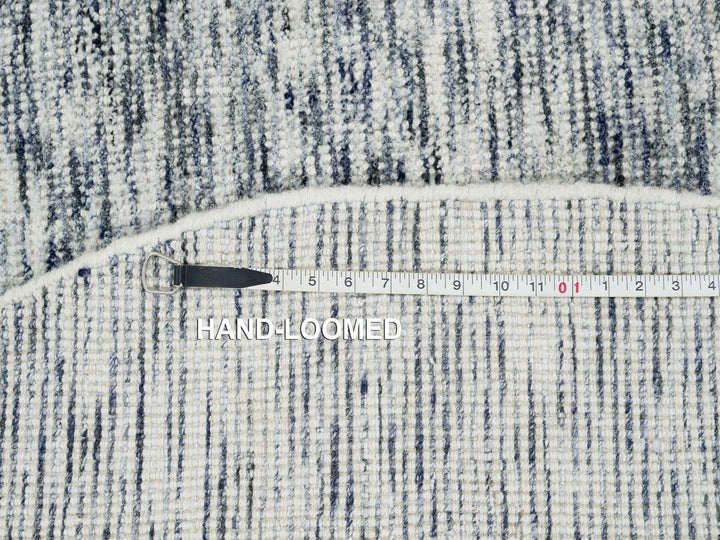 6'0" x 6'0" New Hand Loomed Blue Wool Round Oriental Rug - MOA10265254