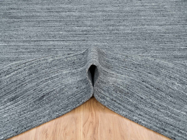 8'1" x 8'0" New Hand Loomed Grey Wool Square Oriental Rug - MOA10265416