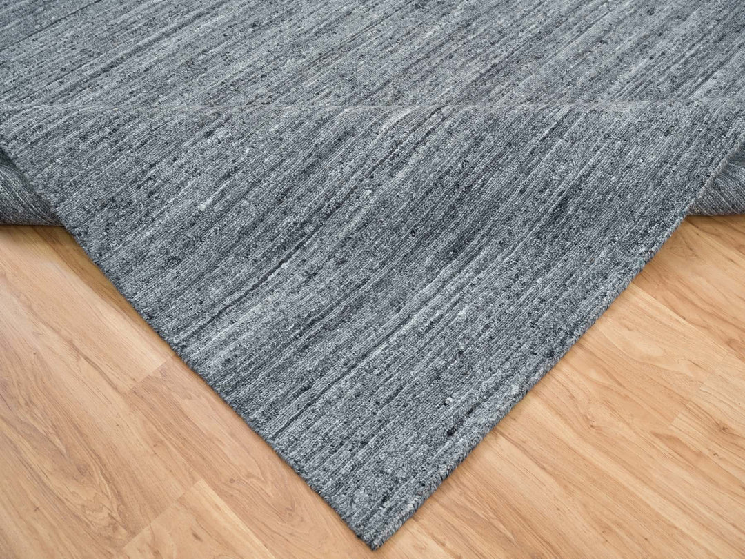 8'1" x 8'0" New Hand Loomed Grey Wool Square Oriental Rug - MOA10265416