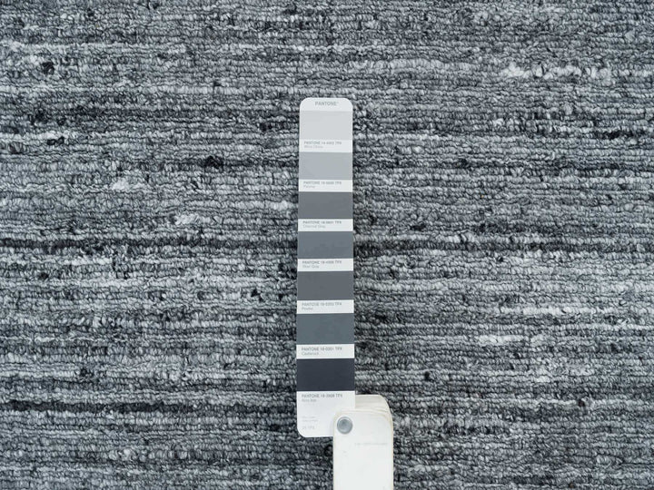 8'1" x 8'0" New Hand Loomed Grey Wool Square Oriental Rug - MOA10265416